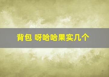 背包 呀哈哈果实几个